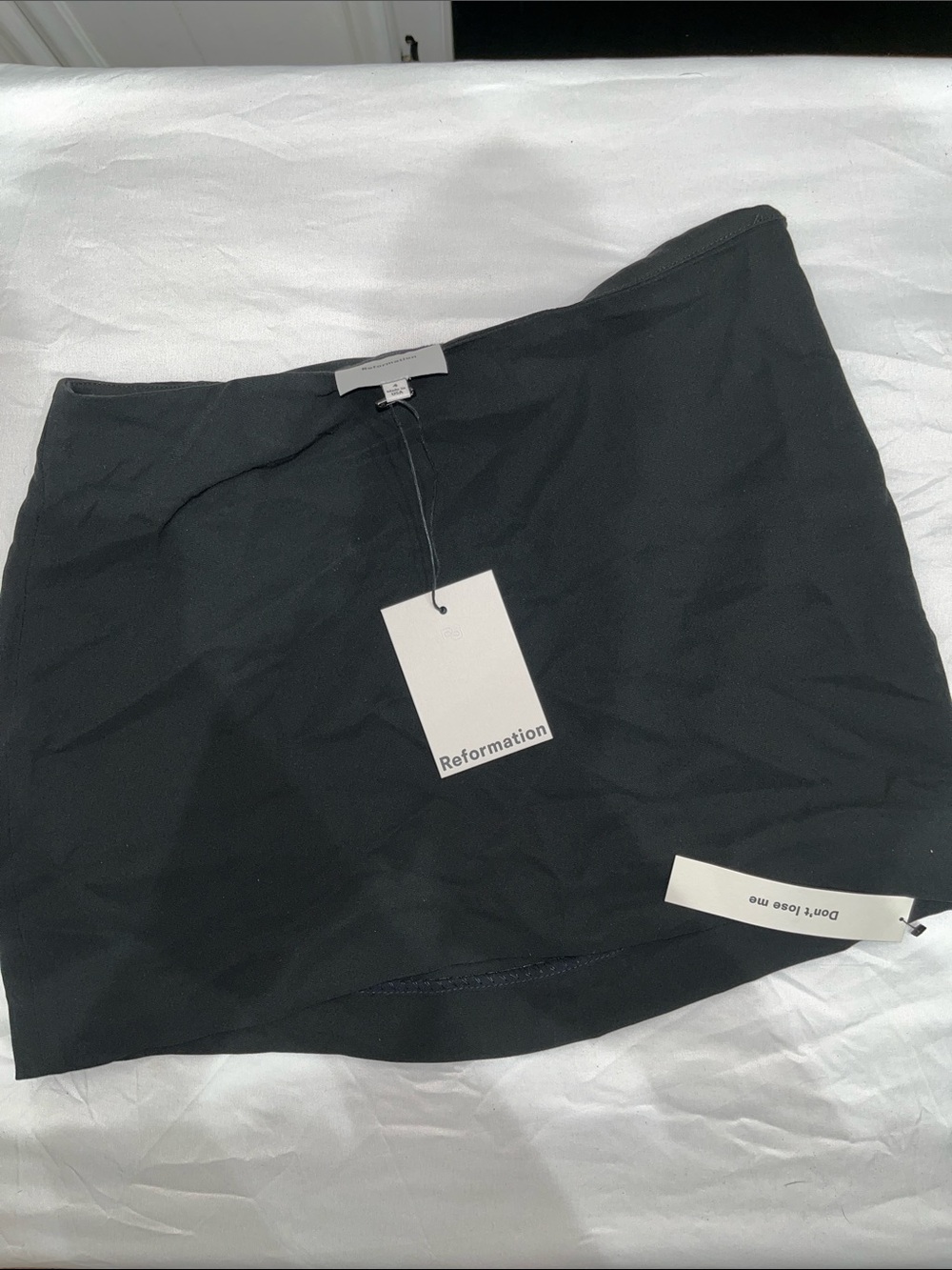 Reformation Carla Low Waist Black Skirt